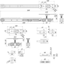 Комплект Armadillo (Армадилло) для раздвижных дверей Comfort - PRO SET 3 /soft close+roller/ 80 (CFA
