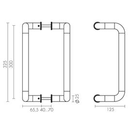 Ручка-скоба PH-25-25/300-INOX Fuaro (Фуаро) (нержавейка 304)