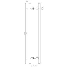 Ручка-скоба PH-22-25/825-INOX Fuaro (Фуаро) (нержавейка 304)