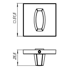 Ручка поворотная Armadillo (Армадилло) WC-BOLT BK6 USS AB-7 Бронза