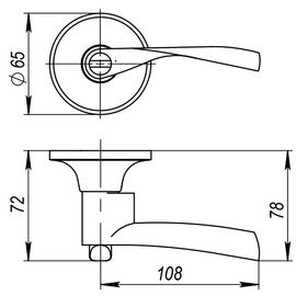 Ручка защелка Ajax (Аякс) 6010 CP-E (кл./фик.) хром