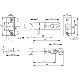 Ручка защелка Ajax (Аякс) 6010 PB-P (без фик.) золото