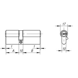 Цилиндровый механизм Ajax (Аякс) AX200/60 mm (25+10+25) CP хром 5 кл.
