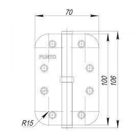 Петля съемная Punto (Пунто) S100113/R14-4R 100*70*2.5 PN right (перл.никель) правая