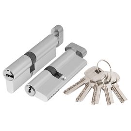 Цилиндровый механизм Ajax (Аякс) с вертушкой AX202/110 mm (50+10+50) CP хром 5 кл.