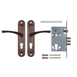 Корпус врезного Ajax (Аякс) замка с ручками на планке  KIT А5-3155/3 W/B