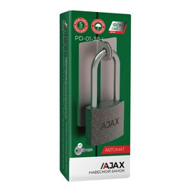 Замок навесной Ajax (Аякс) PD-01-38-L англ. 3 кл. (длин. дужка) коробка