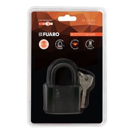 Замок навесной Fuaro (Фуаро) PL-15-50 Black диск. 4 кл. БЛИСТЕР