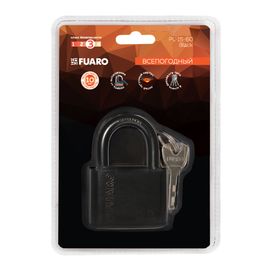 Замок навесной Fuaro (Фуаро) PL-15-60 Black диск. 4 кл. БЛИСТЕР