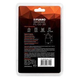 Замок навесной Fuaro (Фуаро) PL-02-38 англ. 3 кл. БЛИСТЕР