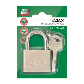 Замок навесной Ajax (Аякс) PD-30-40, фин. 3кл., блистер