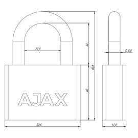 Замок навесной Ajax (Аякс) PD-30-60, фин. 3кл., блистер