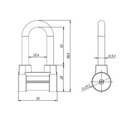 Замок навесной Ajax (Аякс) PD-20-55-L, фин. 3кл., коробка