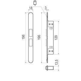 Магнитная защелка AGB (АГБ) регулируемая Touch B01120.30.93 (черный) с лицевой планкой B01120.31.93