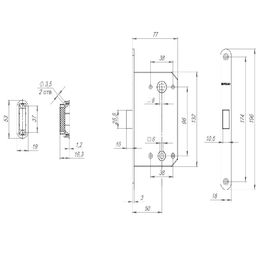 Защелка врезная Fuaro (Фуаро) MAGNET M96WC-50 GR графит (new plate)