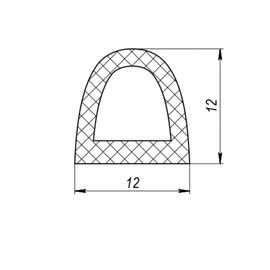 Самоклеящийся уплотнитель, Fuaro (Фуаро) D 12х12 мм, черный (150 м)