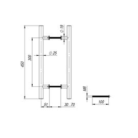 Ручка-скоба PH-22-25/300-INOX Fuaro (Фуаро) (нержавейка 201)