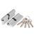 Цилиндровый механизм Ajax (Аякс) AX200/60 mm (25+10+25) CP хром 5 кл.