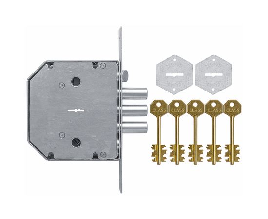 Замок врезной Class (Класс) сувальдный с задвижкой и защёлкой GS-SМ 012 (левый), 5 кл.