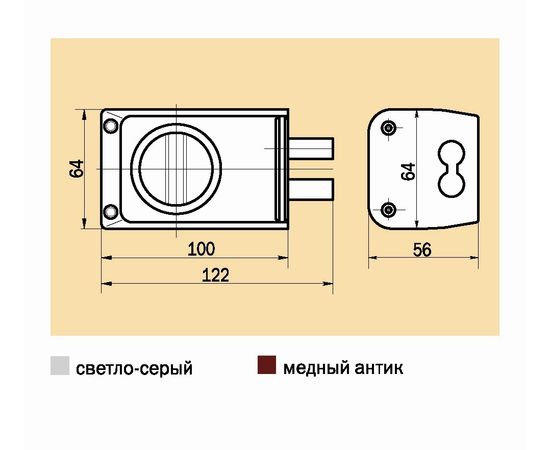 Замок накладной Sam (Сам) ЗНД-1A /88400/