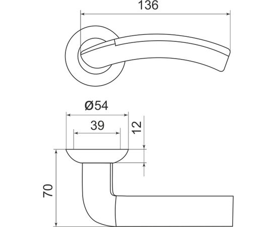 Ручка раздельная Armadillo (Армадилло) Libra LD27-1SN/CP-3 матовый никель/хром