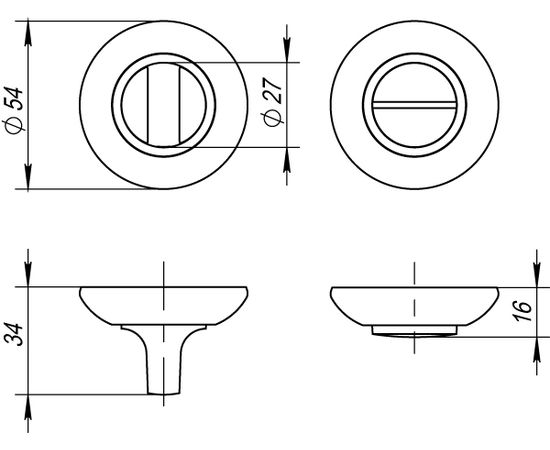 Ручка поворотная Fuaro (Фуаро) BK6 RM SN/CP-3