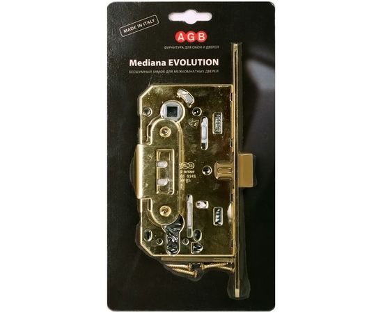 Замок межкомнатный AGB (АГБ) под цилиндр MEDIANA EVOLUTION B01103.50.03.567 с отв. планкой B01000.13