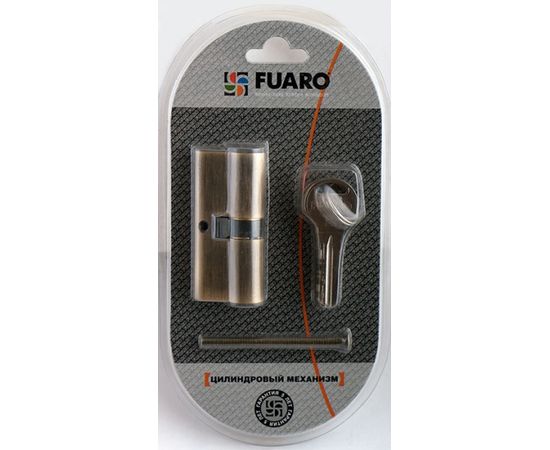 Цилиндровый механизм Fuaro (Фуаро) R300/60 mm-BL (25+10+25) AB бронза 5 кл. БЛИСТЕР