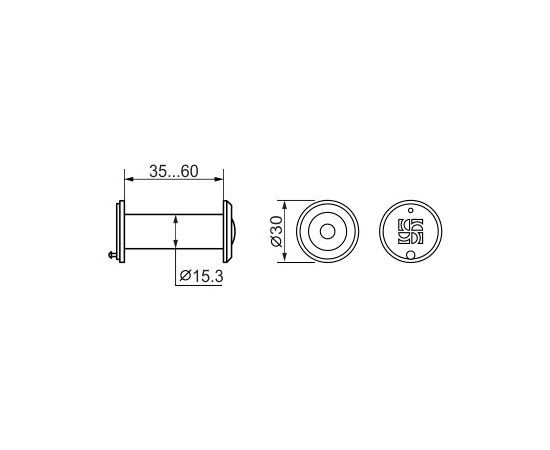 DVZ1, глазок, Fuaro (Фуаро) 16/200/35x60 (оптика пластик, угол обзора 200) GP Золото