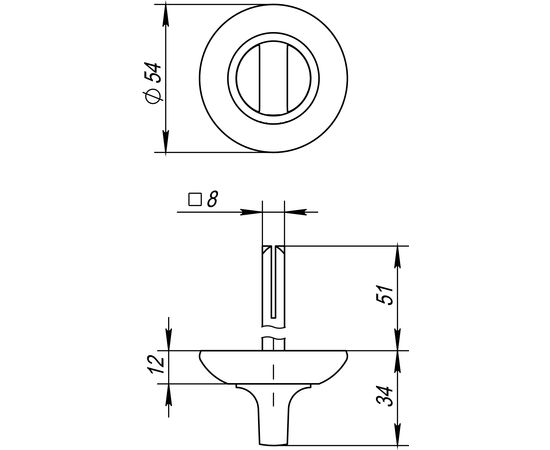 Ручка поворотная Fuaro (Фуаро) BKW8 RM-AB/GP-7