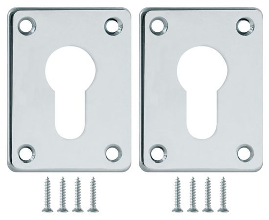 Декоративная накладка Fuaro (Фуаро) ESC083-CP-8 (ХРОМ) на цилиндр сталь (2 шт.)