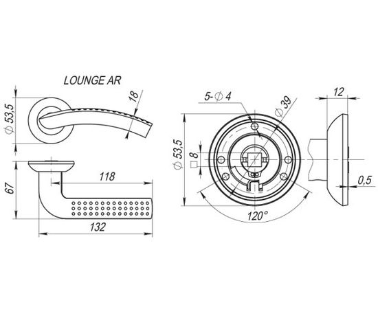 Ручка раздельная Fuaro (Фуаро) LOUNGE AR AB/GP-7 бронза/золото, квадрат 8x130 мм