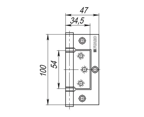 Петля универсальная Fuaro (Фуаро) без врезки 300-2BB 100x2,5 PB (латунь)