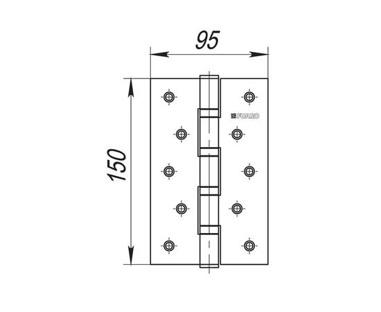 Петля универсальная Fuaro (Фуаро) 4BB 150x95x3 PB (латунь)