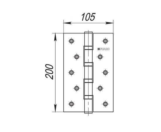 Универсальная петля Fuaro 4BB 200x105x3 PB «латунь»