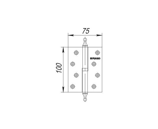 Петля съемная Fuaro (Фуаро) 410/BL-4 100x75x2,5 AC right (медь) правая БЛИСТЕР