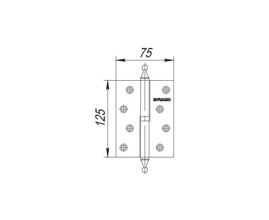 Петля съемная Fuaro (Фуаро) 410/BL-5 125x75x2,5 PB left (латунь) левая БЛИСТЕР