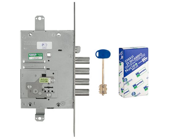Замок врезной Mottura (Моттура) сувальдный с защёлкой 52.J535M-D MyKey (правый), ключ 60 мм, без нак