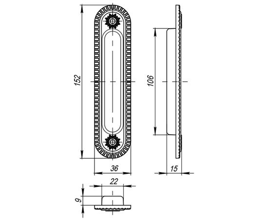 Ручка Armadillo (Армадилло) для раздвижных дверей SH010/CL OB-13 Античная бронза