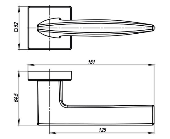 Ручка раздельная Armadillo (Армадилло) SQUID USQ9 SN-3 Мат никель