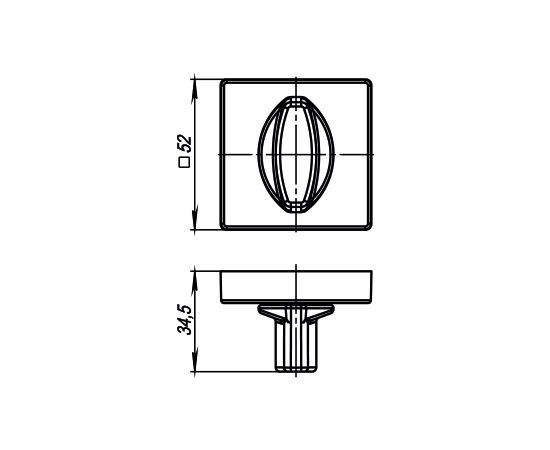 Ручка поворотная Armadillo (Армадилло) WC-BOLT BK6/USQ BB-17 Коричневая бронза