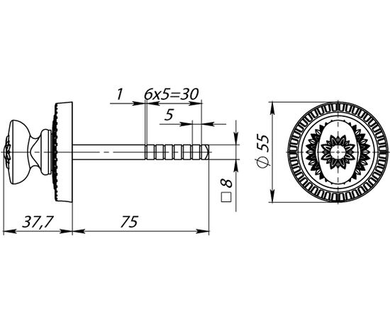 Ручка поворотная Armadillo (Армадилло) BKW8/CL BB-17 Коричневая бронза