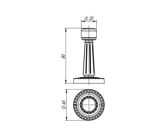 Упор дверной Armadillo (Армадилло) настенный DH033 CL/SILVER-925 Серебро 925