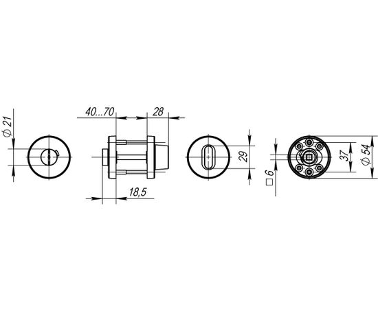 Ручка поворотная Fuaro (Фуаро) DSS-02-BK6 (нержавейка 304)