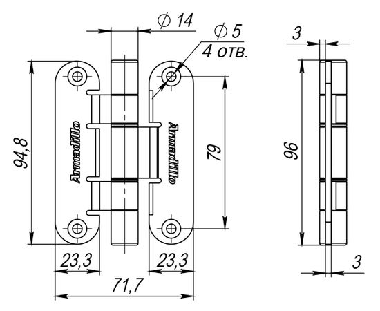 Петля универсальная Armadillo (Армадилло) OPTIMUM Mini GP Золото