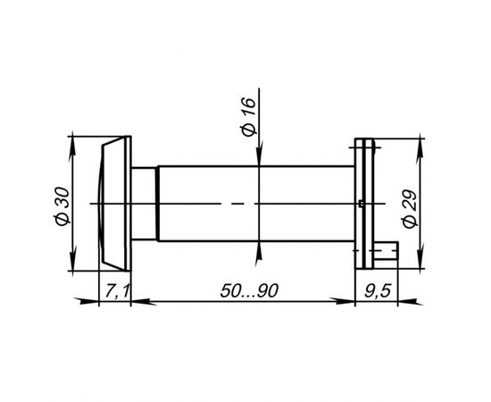 DVP3/NEW, 16/140/50x90 Punto (Пунто) (оптика пластик, угол обзора 140) CP Хром