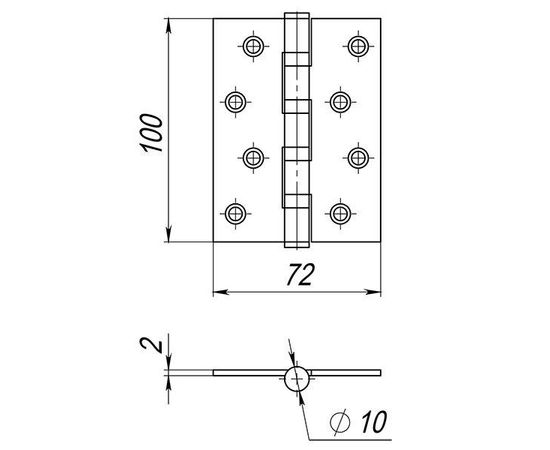 Петля универсальная Ajax (Аякс) 4B/P 100x70x2 AB (бронза) ПАКЕТ