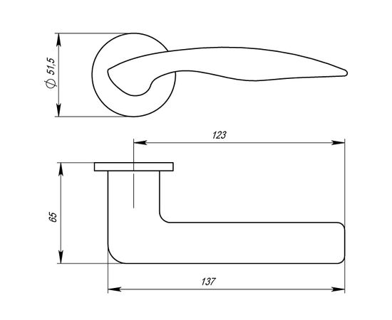 Ручка раздельная Armadillo (Армадилло) WAVE URS SN-3 Матовый никель