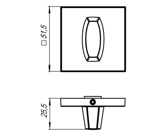 Ручка поворотная Armadillo (Армадилло) WC-BOLT BK6 USS CP-8 Хром