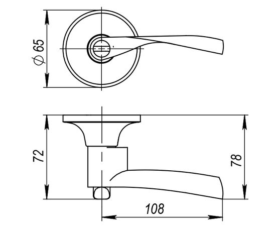 Ручка защелка Ajax (Аякс) 6010 CP-B (фик.) хром